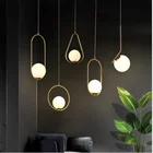 Скандинавские Подвесные светодиодные светильники с одной головкой, индивидуальная декоративная лампа со стеклянными шарами для ресторана, стола, бара, гостиной