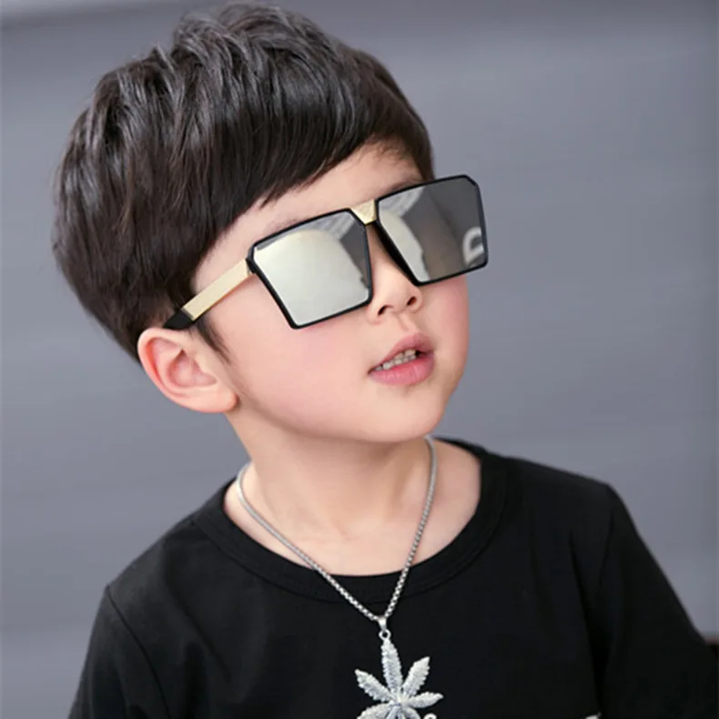 Классические квадратные солнцезащитные очки для девочек и мальчиков Красочные