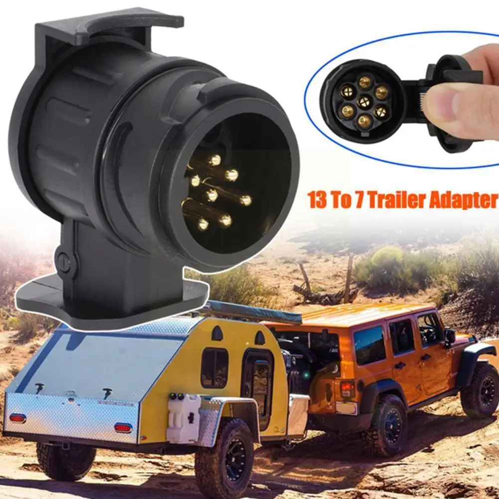 

13-7 контактный адаптер для прицепа, соединитель проводки 12 В, адаптер для электрических аксессуаров питания, автомобильный буксирный прицеп...