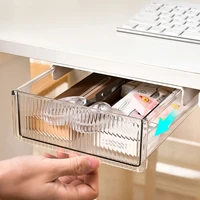 under table drawer hidden storage box self adhesive pen pencil tray holder desk office stationery sundries organizer