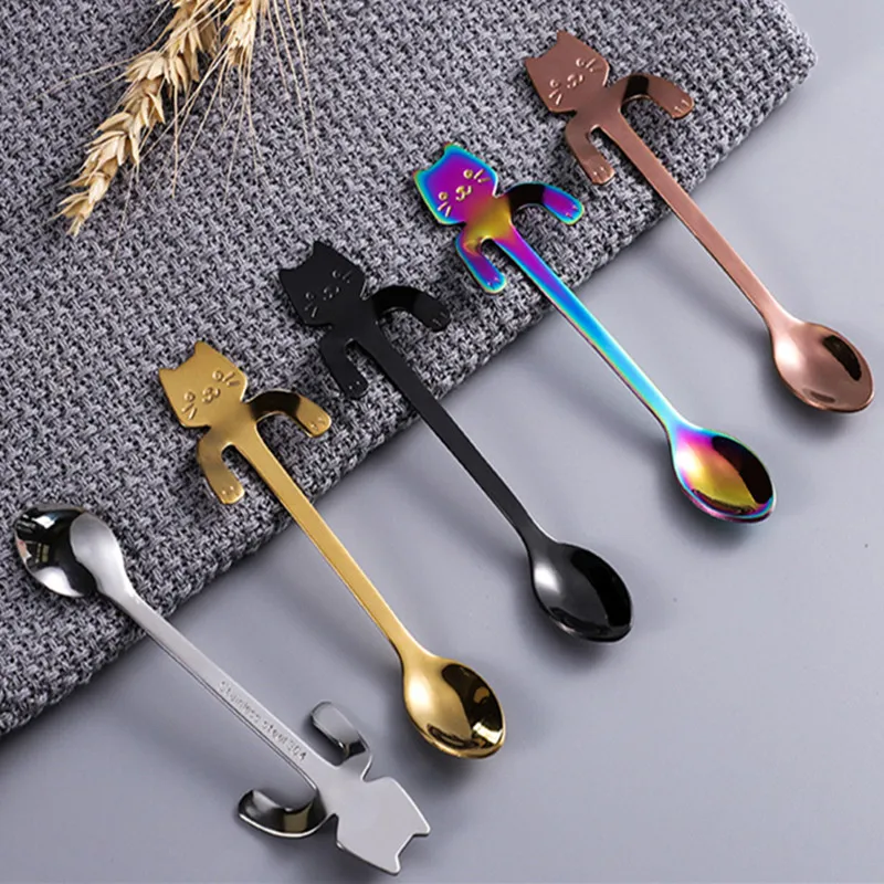 Кофейные ложки из нержавеющей стали для собак мультяшная десертная ложка с