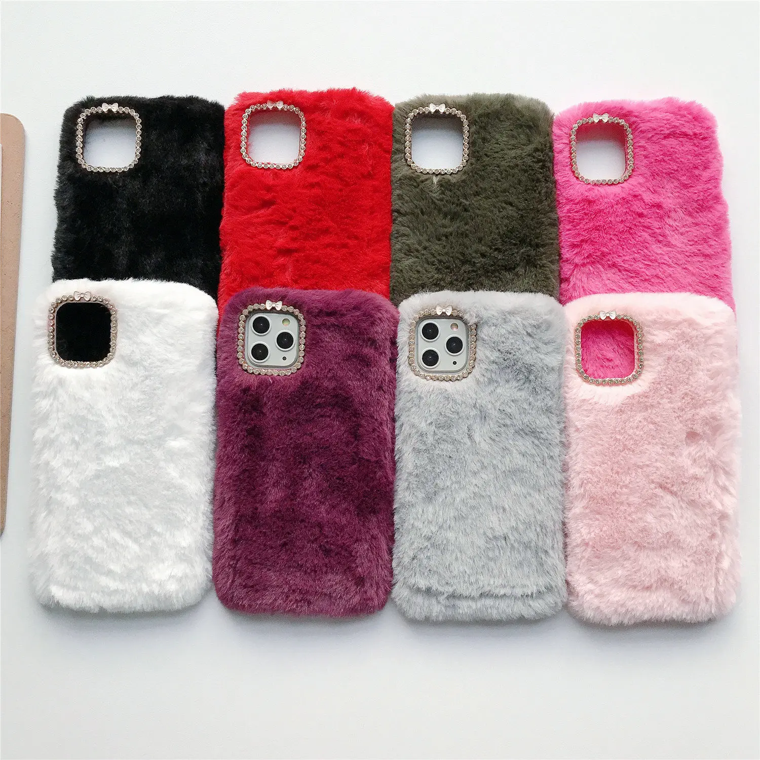 Симпатичный теплый плюшевый женский чехол с бриллиантами для Huawei P9 P10 P20 P30 pro lite plus