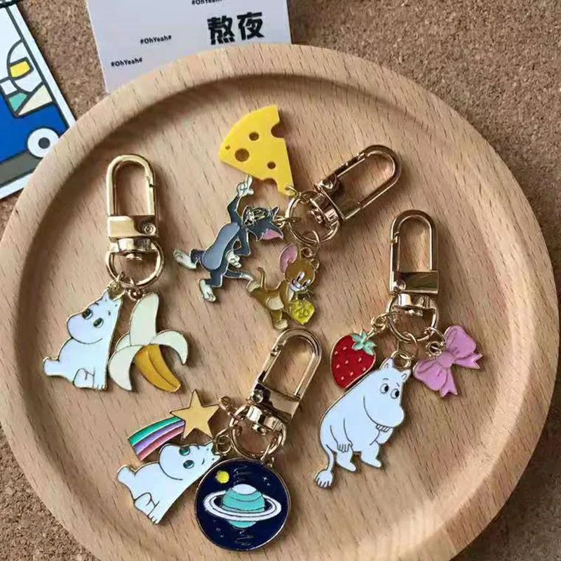 Moomin Mummi брелок Новое поступление модный унисекс Бегемот персонажа плюшевый брелок Романтический мультфильм металлический брелок