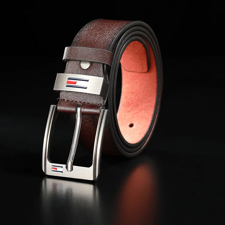 Ремень мужской из воловьей кожи классический модный пояс в винтажном стиле для