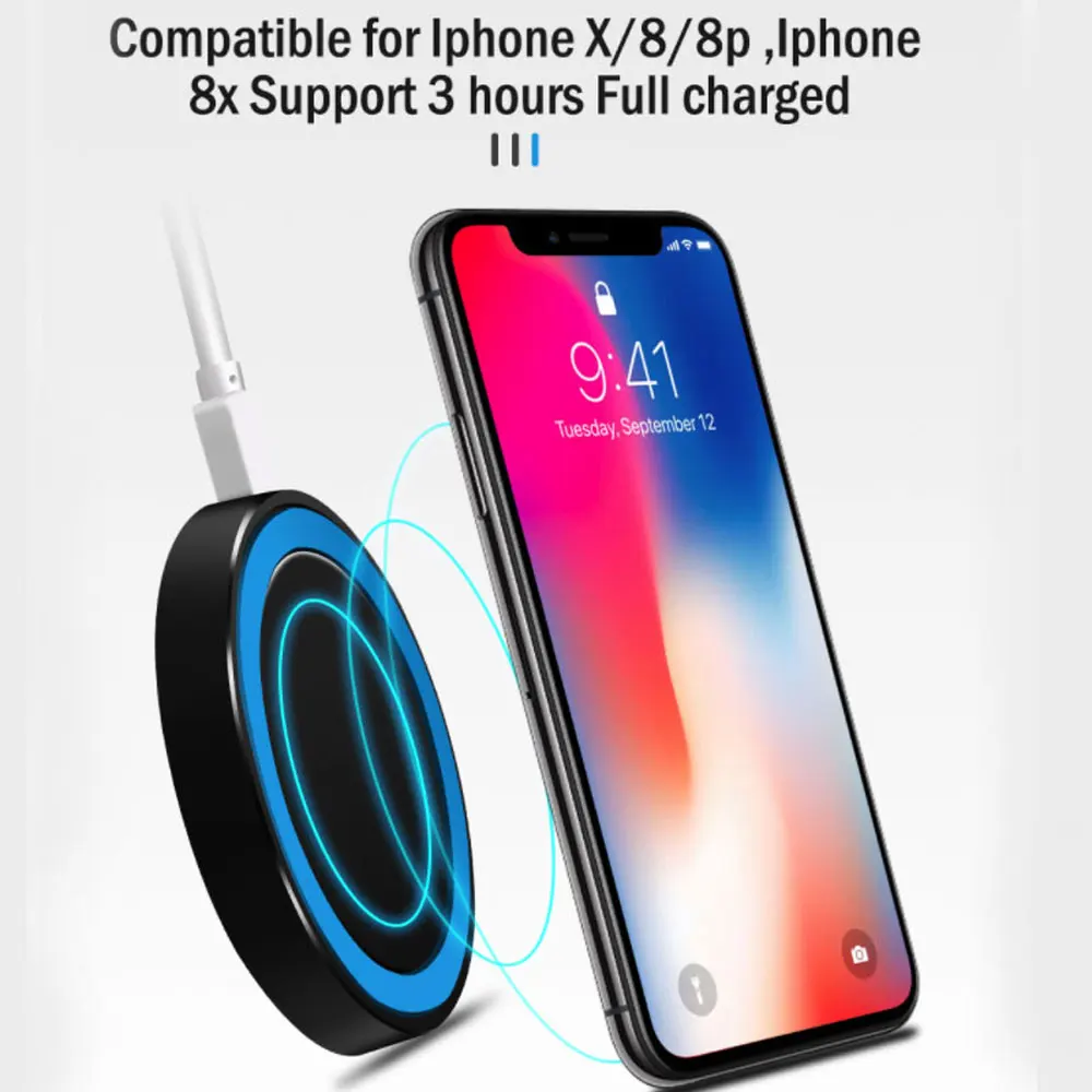 Qi Беспроводное зарядное устройство для samsung Xiaomi Redmi Iphone huawei Honor Nokia Oneplus Универсальное зарядное устройство портативное тонкое зарядное устройство