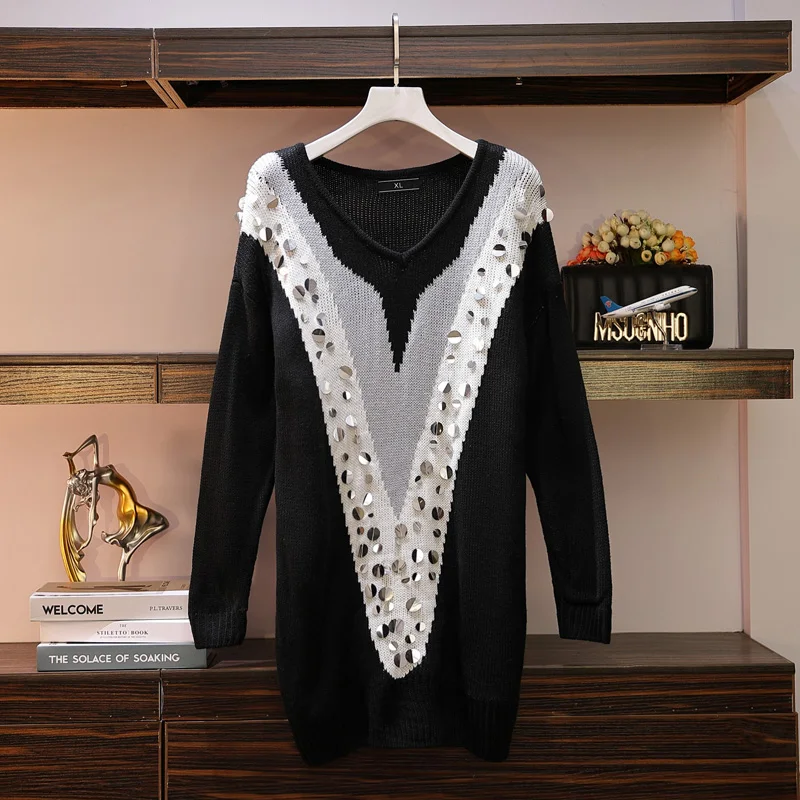 

Fat Size Female Wear Fat Sister Fashionable Slim Knitted Sweater Bottom Blouse In Autumn 2019