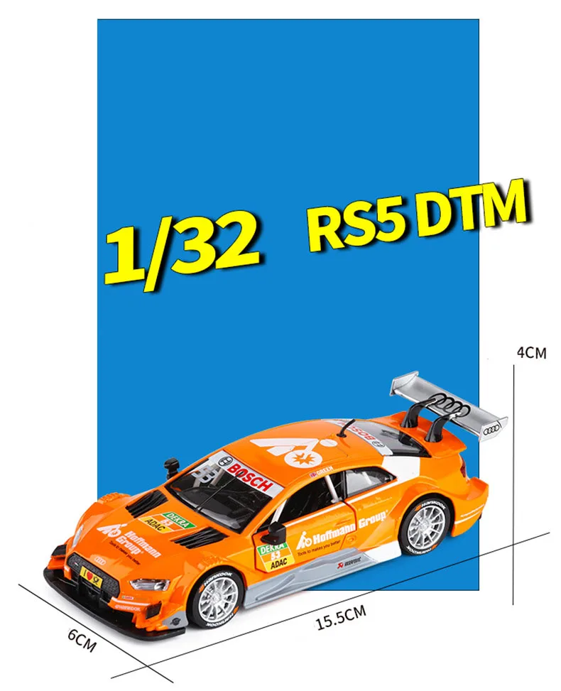 1/32 RS5 DTM Спортивный Автомобиль Моделирование игрушка модель машины из сплава оттяните обратно детские игрушки подлинные лицензионные коллекции подарок внедорожный автомобиль