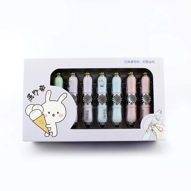 Креативная Вращающаяся ручка со светодиодной подсветкой карманная шариковая