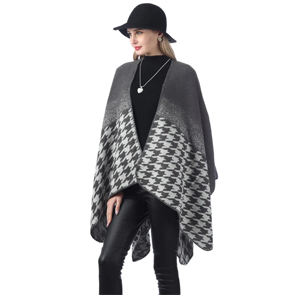 2019 зимняя шаль женский европейский и американский градиент геометрический узор