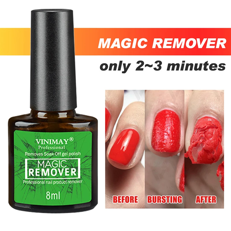 

8ML Nail Polish Remover Burst Remove Polish Gel Soak Off UV LED Nail Art Cleaner Only 2 Minutes Quick Drying Manicure Art TSLM1