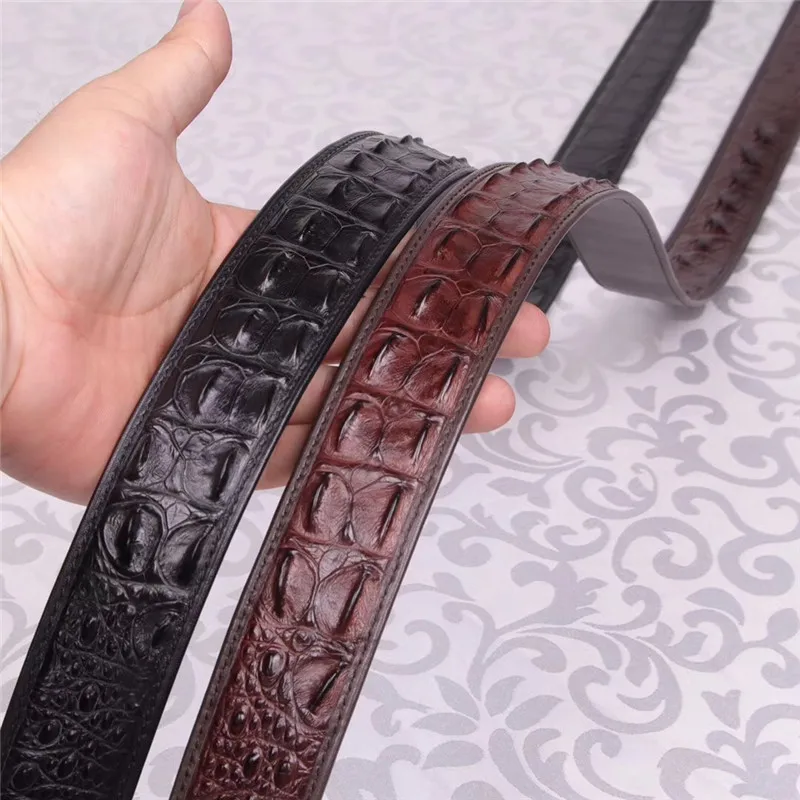 Уникальные дизайнерские подлинные мужские ремни из натуральной крокодиловой