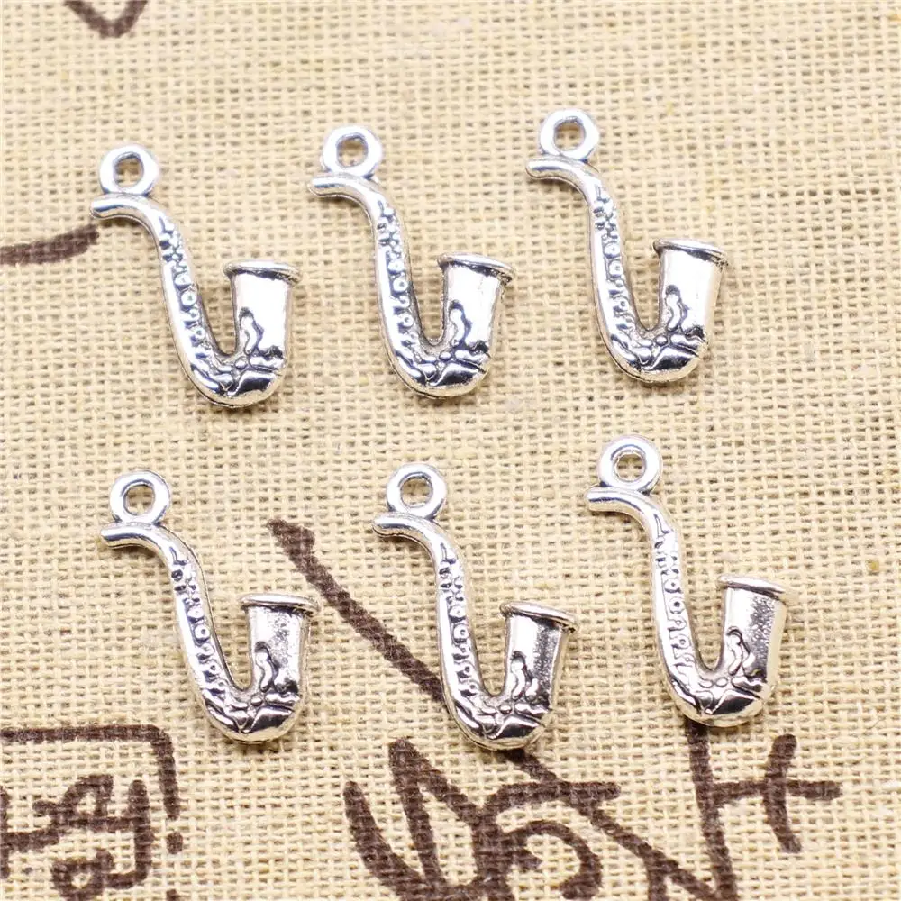 

Pendants Jewelry Making 10pcs 22x11mm Antique Silver Color Saxophone Charms