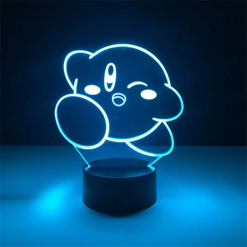 Anime 3D Night Lights Kirby Cute Led Kids Lamp Color Changing Bedroom Desk Lighting Xmas Gift Kirby Lampara Color Changing