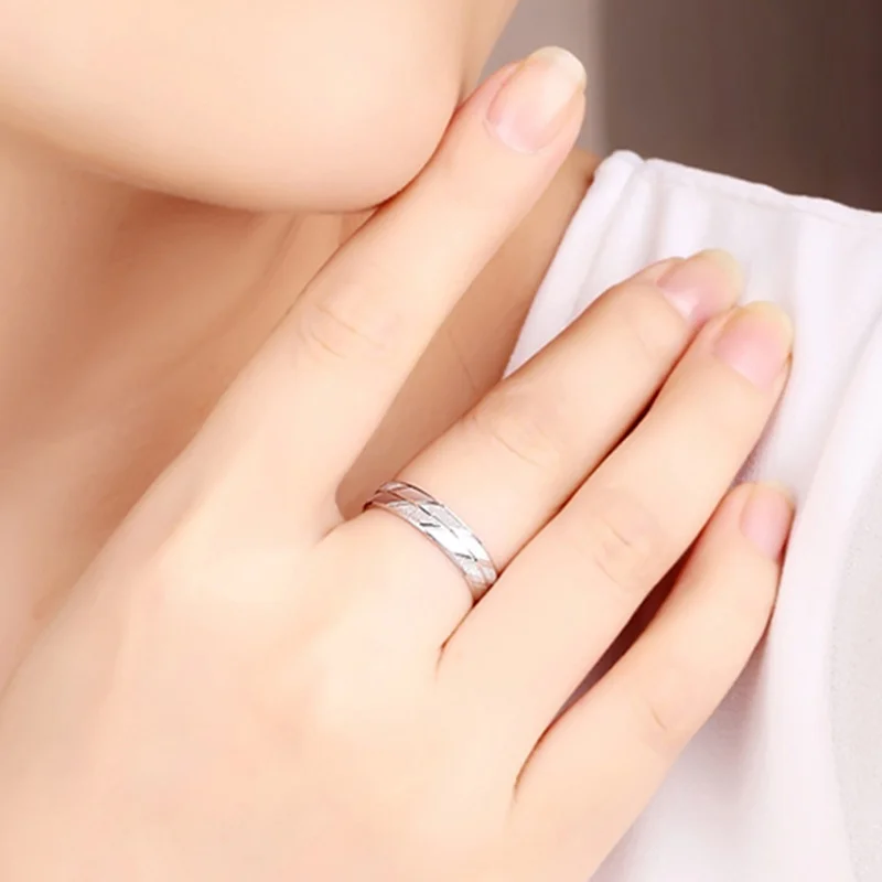 

Classic Platinum White Real True Gold Wedding Rings Fancy PT950 Propose Bands for Men Women Couple Lovers Bride Groom Jewelry