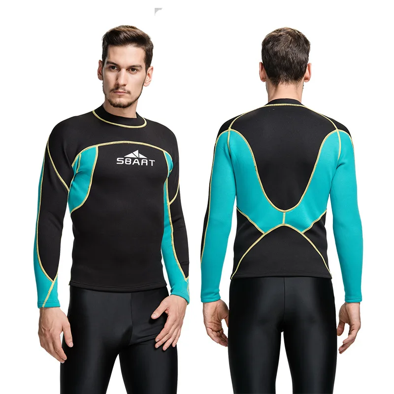

SBART 2MM Split Wetsuit Men Long Sleeve Sun Protection UV Surfing Keep Warm