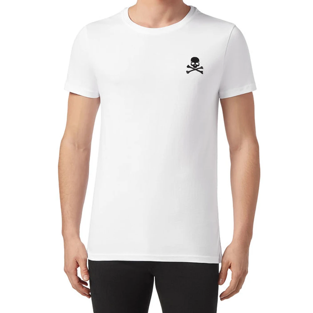 Футболка мужская с вышивкой хлопок удобная модная летняя короткая рубашка