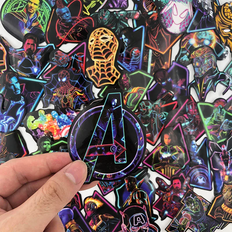 Не повторяются наклейки Marvel водонепроницаемые для ноутбука мото скейтборд багаж гитара мебель наклейка "Мстители"