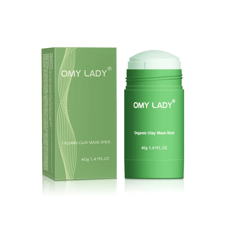 

OMY LADY Green Tea Clay Mask Cleansing Mask Purifying Oil Control Skin Care Anti-Acne Eggplant Remove Blackhead Mud Mask 40g
