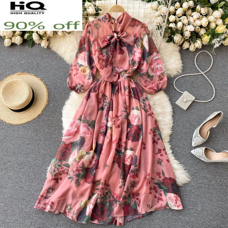 

Korean Fashion Summer Dress 2022 Floral Elegant Dress Female Short Sleeve Midi Dresses for Women Casual Vestido De Mujer Pph3844