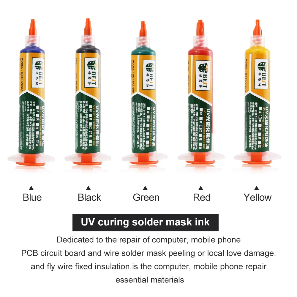 UV Light-sensitive Curable Soldering Paste PCB Circuit Board Paint Welding Fluxes Oil Insulating Protective Paint With Needle