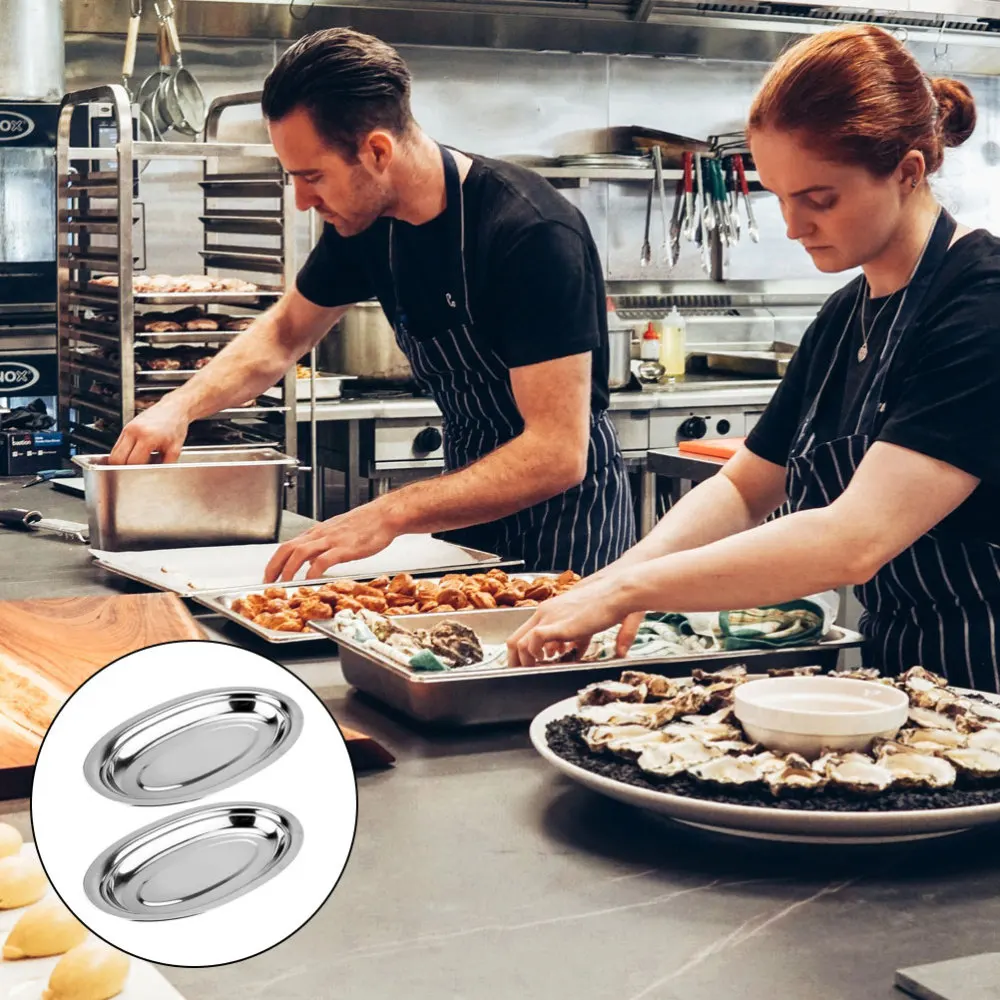 2 шт. креативные тарелки из нержавеющей стали для стейков блюда еды десертные