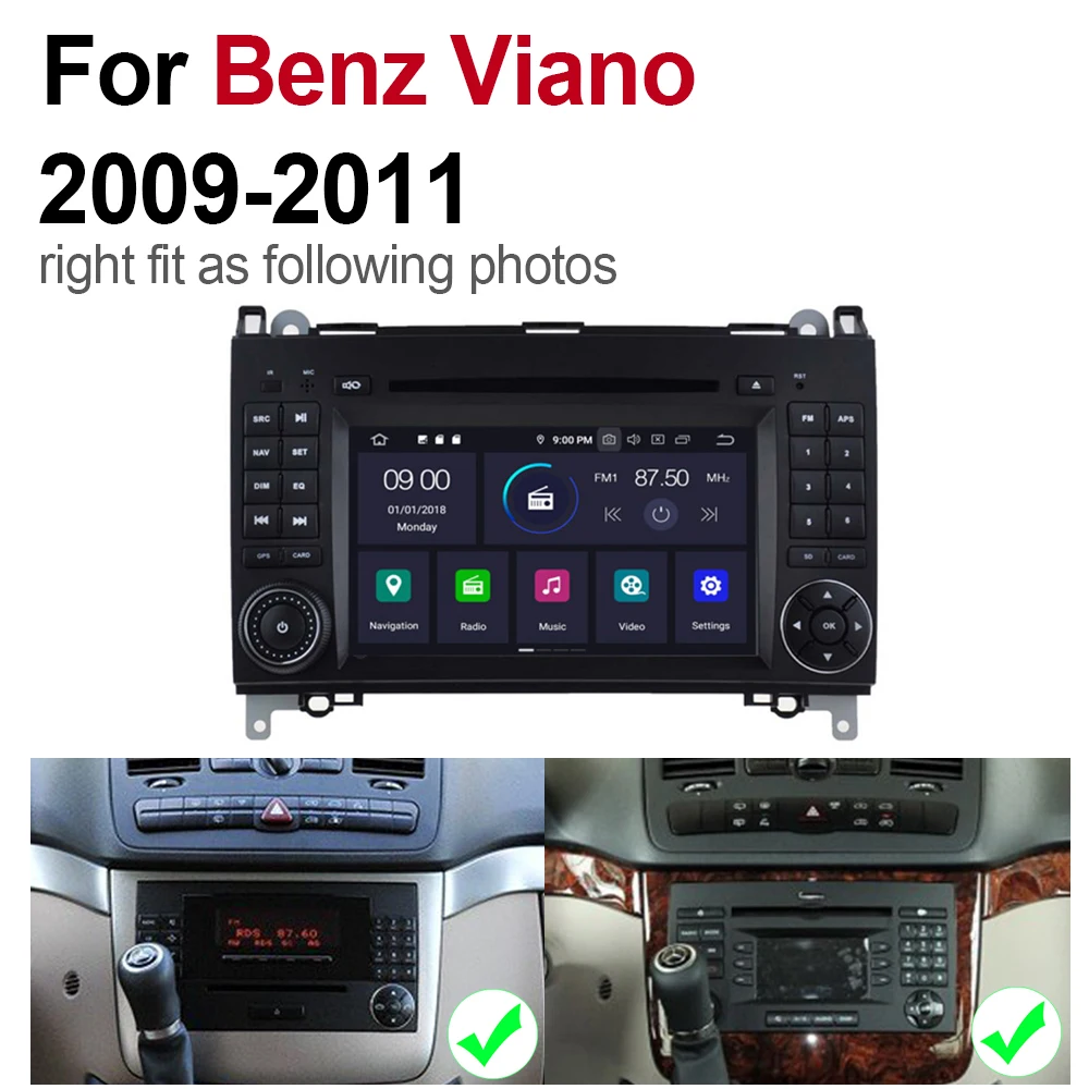 Для Mercedes Benz Viano 2009 2010 2011 Android Восьмиядерный 4 Гб ОЗУ автомобильный DVD NTG GPS Радио BT Navi