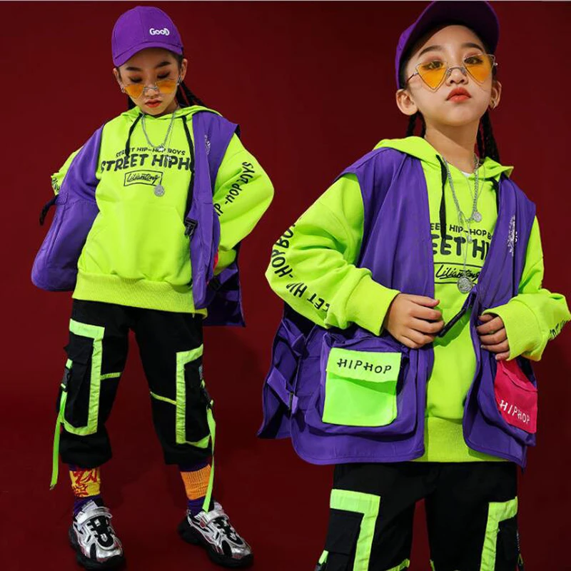 Детская одежда для бальных танцев в стиле хип хоп толстовка штаны девочек и