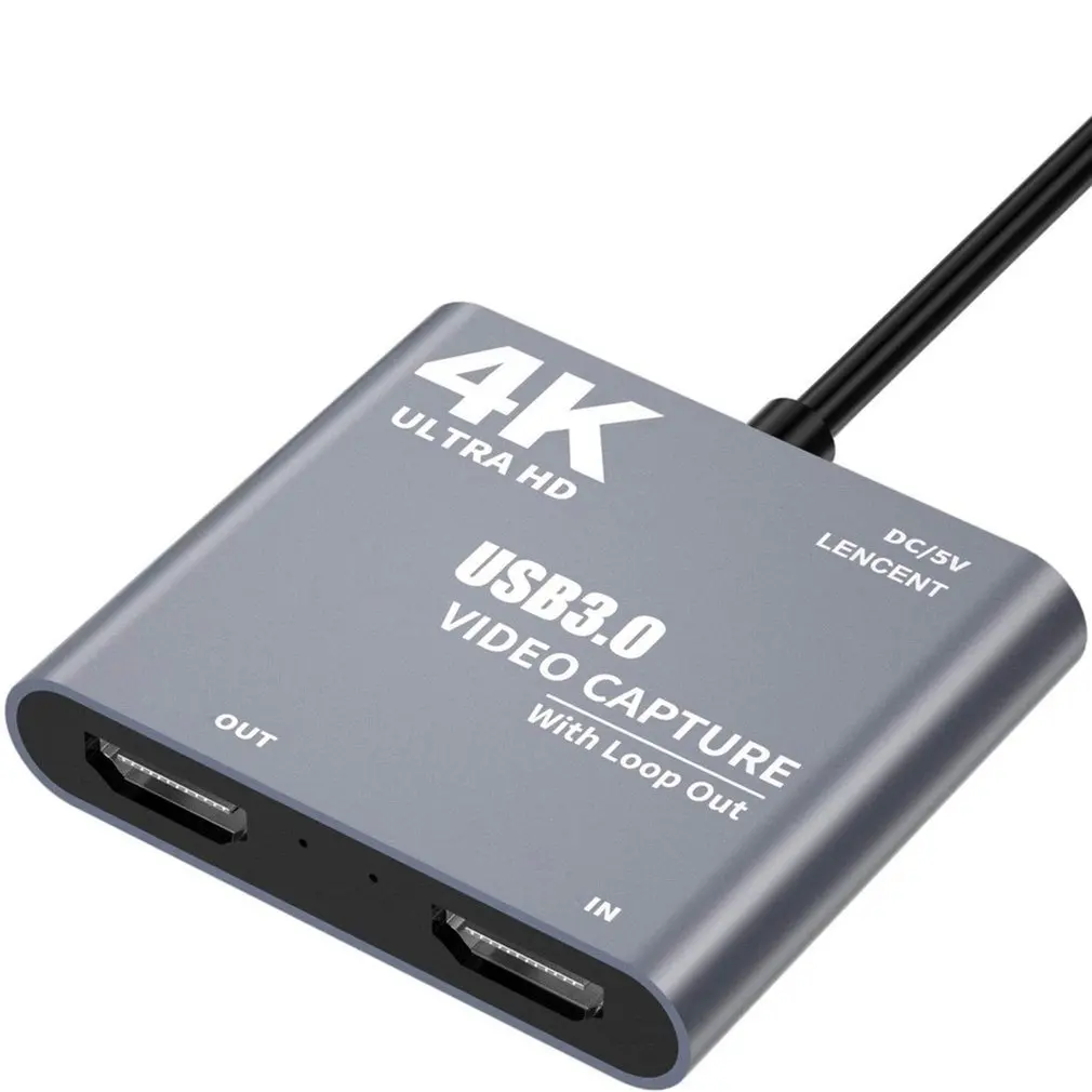 

4K 1080P USB 3.0 to HDMI-compatible Video Audio Game Capture Card With Loop Out Full 1080p 60 Record Via DSLR Camcorder