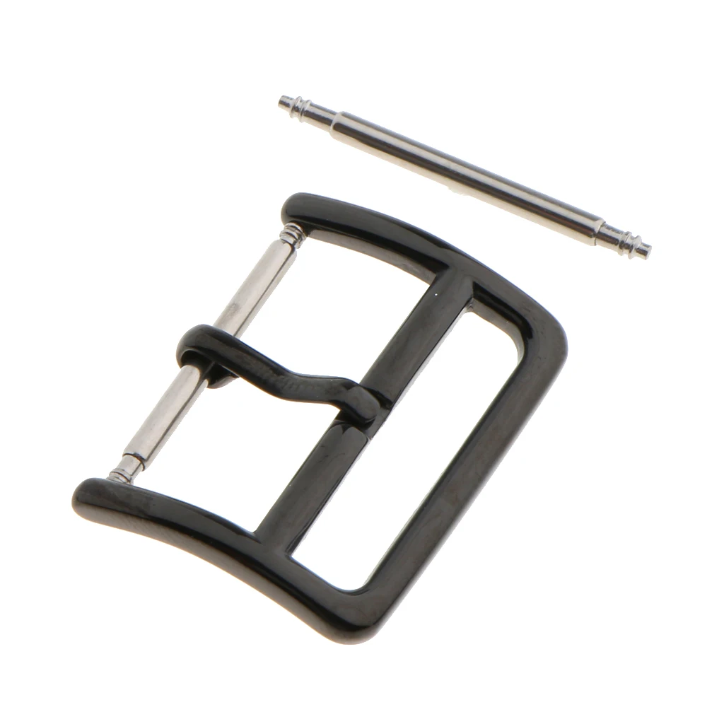 

Black Stainless Steel Watch Bands Pin Replacement Buckle 18mm 20mm 22mm
