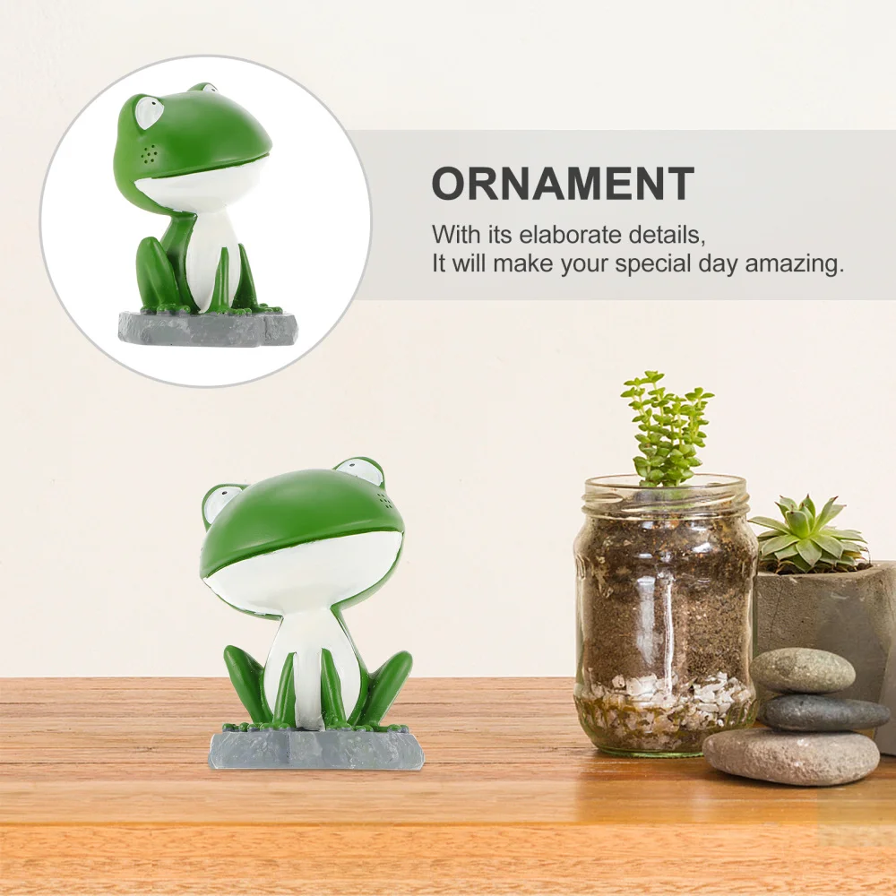 

1pc Frogs Small Statue Desk Exquisite Decorative Sculpture Desk Ornament