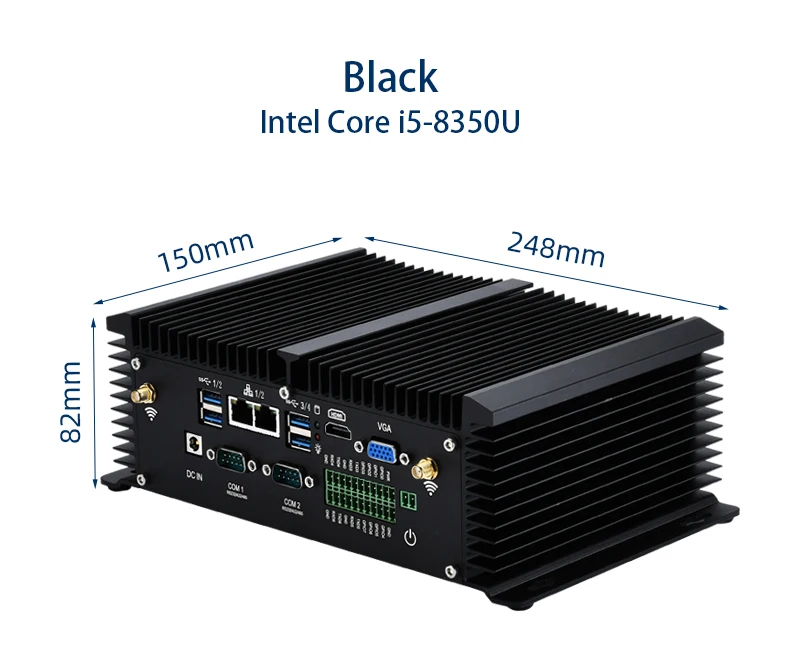 HLY безвентиляторный промышленный Мини ПК Core i5 8350U 7200U i7 7500U 2* LAN 2* RS232 8* USB микро компьютер Linux Windows 10 7 Wifi HDMI VGA