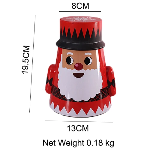 

Santa Candy Box Creative Christmas Decoration Tumbler Design Snack Candy Biscuit Packaging Tin Can Storage Box New Year's Gift