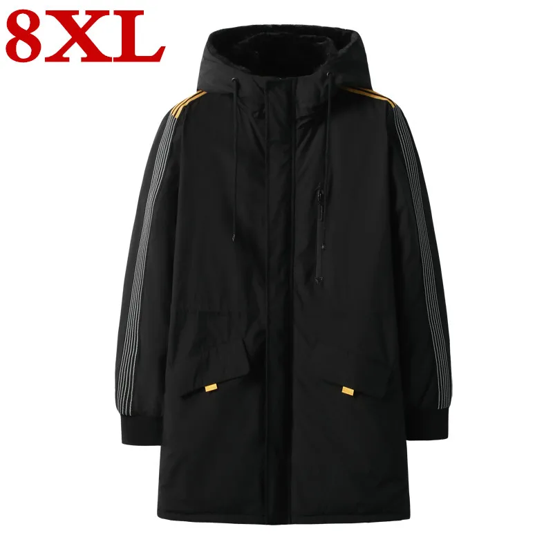 

7XL new plus size 8XL 6XL Winter Cotton-padded parkas Clothes Long Increase Enlarge Loose Coat The Fat Jacket Overcoat