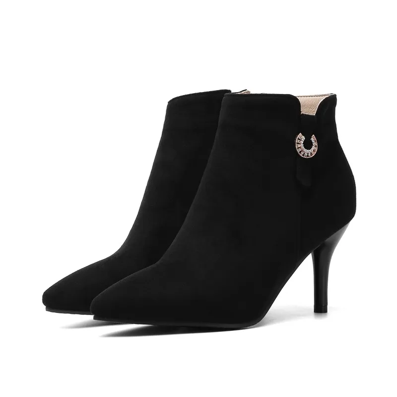 Женские ботильоны с гидравлической вставкой ботинки на молнии сбоку большой