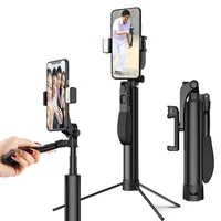 folding mobile phone handheld stabilizer stand for live bluetooth telescopic selfie stick with tripod selfie artifact stick gt