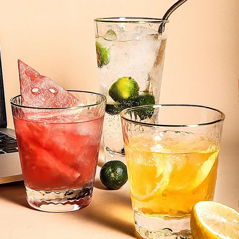 Стакан для воды TIANXI стакан с золотыми краями и инкрустацией прозрачная