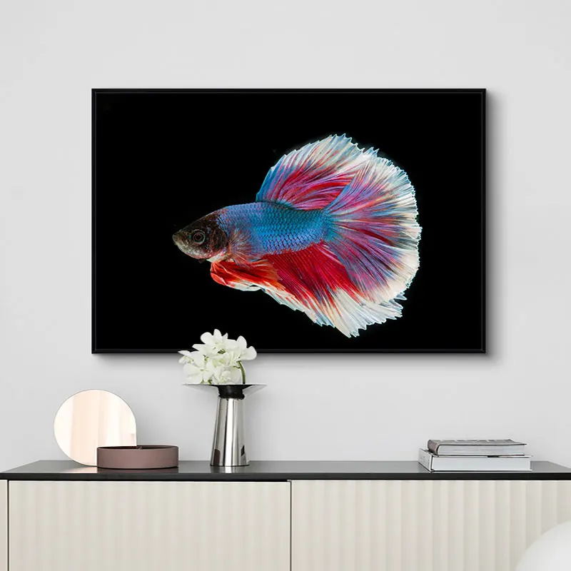 Современные художественные плакаты и принты в виде рыбы настенная живопись на