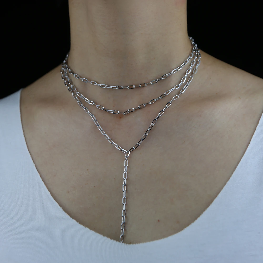 Женское прямоугольное колье трехслойное ожерелье золотистого цвета с открытыми