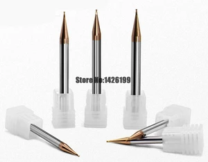 1 шт. микро концевая фреза 0,2 мм 0,3 мм 0,4 0,5 0,6 0,7 0,8 мм 2 канавки HRC60 карбидные плоские квадратные Фрезы с ЧПУ спиральный маршрутизатор