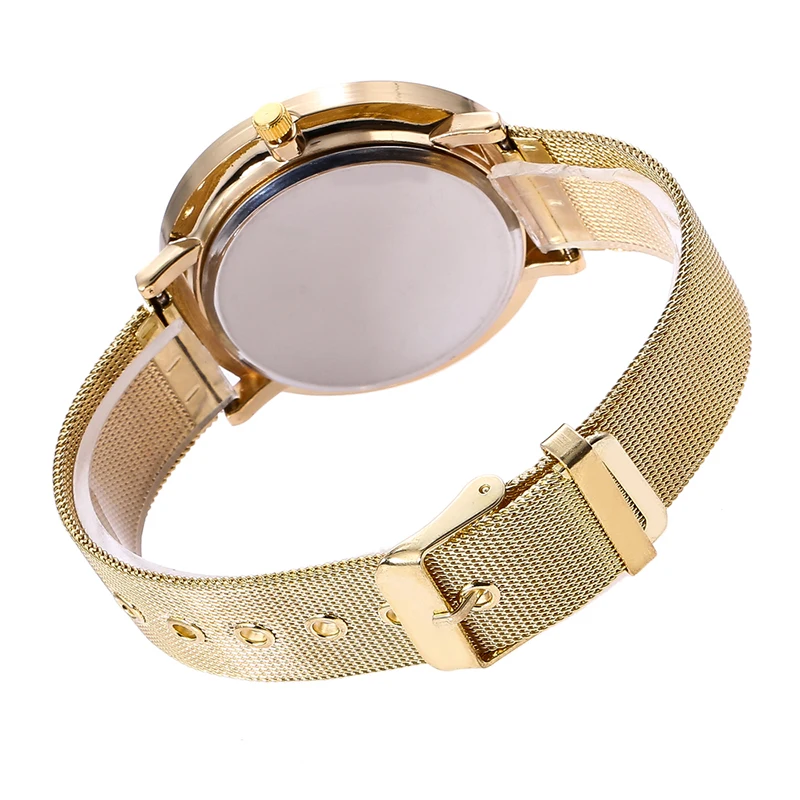 Новые Модные Простые унисекс золотые часы женские из сплава для молодых девушек