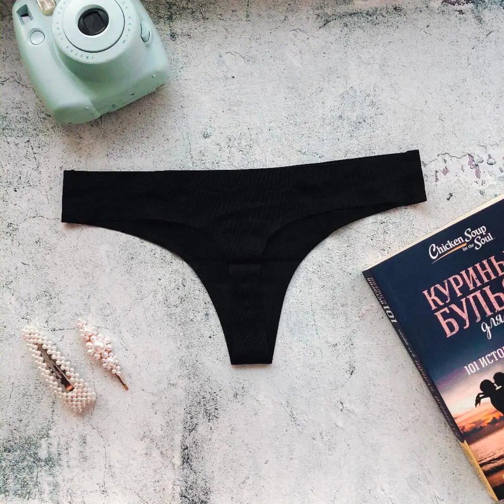 Сексуальное бесшовное женское нижнее белье удобные стринги из ледяного шелка в