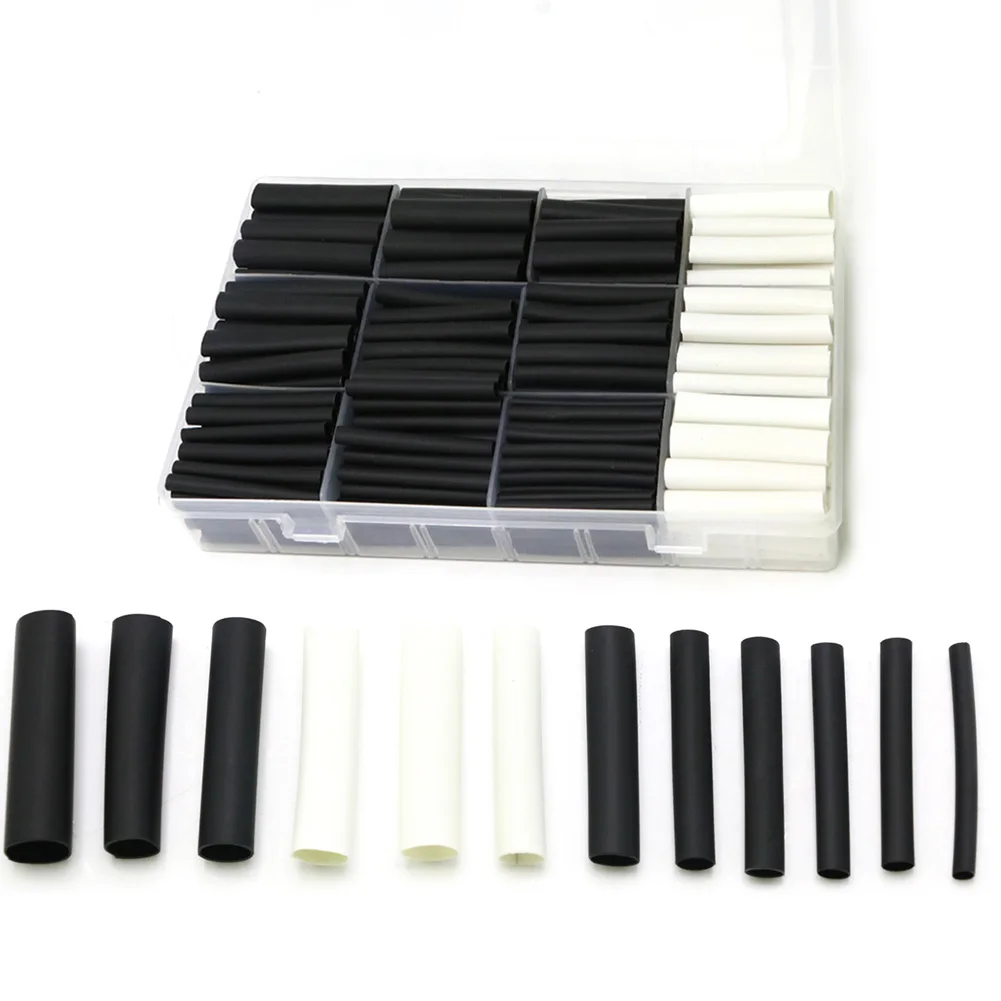 

300Pcs 3:1 Heat Shrink Tubing Kit with Glue Dual Wall Tubing Diameter 2.4/3.2/4.8/6.4/7.9/9.5/12.7mm Adhesive Lined Sleeve Wrap