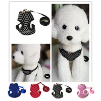 adjustable cat dog chest harness walking lead rope for puppy dogs collar polyester mesh harness vest for small medium cats pet