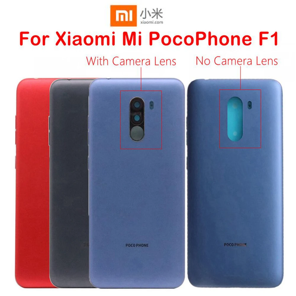 Задняя крышка Sinbeda для Xiaomi MI Pocophone F1 задняя со стеклом объектива аккумулятора