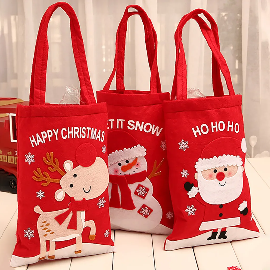 

Christmas Gift Bags Home Grocery Storage Santa Claus Snowman Xmas Bag Kitchen Home Organizer New Year Storage Decorate Supplies