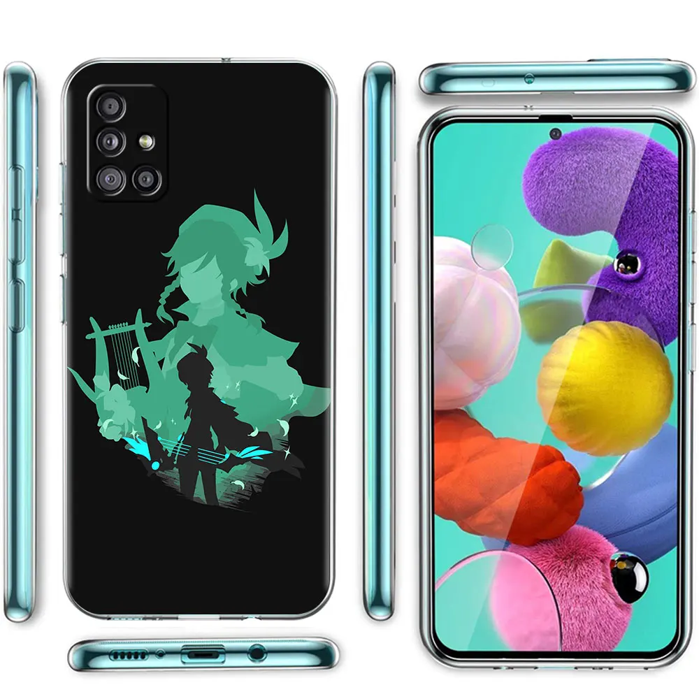 Genshin Impact Anime Transparent Case For Samsung Galaxy A51 A71 A21s A31 A12 A32 5G A21 EU A52 4G A41 A11 A22 TPU Phone Cover