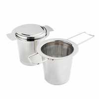 mesh tea infuser reusable tea strainer stainless steel teapot loose tea leaf spice filter grid items kitchen accessories leak