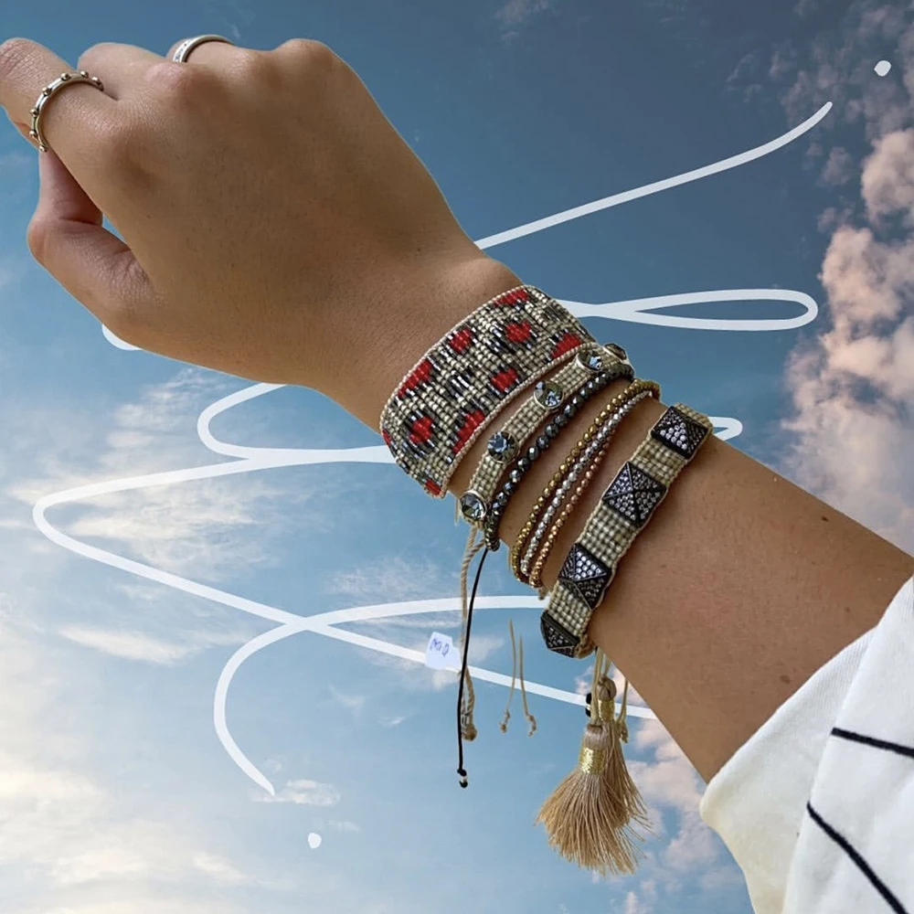 

BLUESTAR 2021 Women Bracelet MIYUKI Bead Bracelet Leopard Grain Pulseras Mujer Moda Handmade Crystal Jewelry Armband