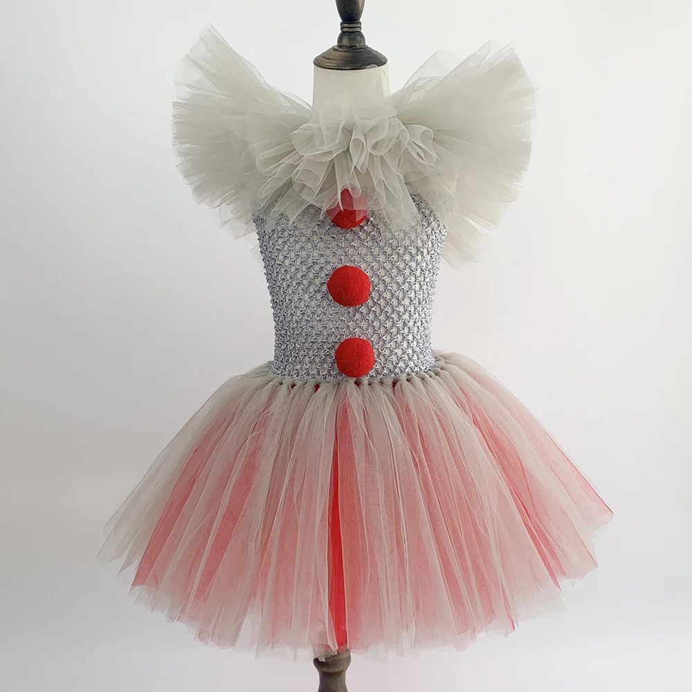 Костюм для косплея Джокера пеннивайза девочек платье клоуна на Хэллоуин