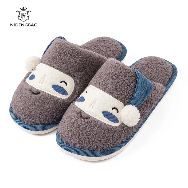 Winter Slippers Women New Home Slippers Unisex Cartoon Shoes Non-slip Soft Warm Slippers Bedroom Floor Shoes Chirstmas Gift